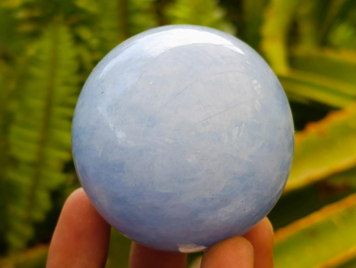 Polished Blue Calcite Spheres x 6 From Madagascar