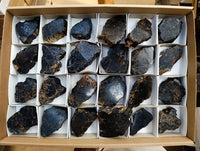 Polished Black Schorl Tourmaline Slices x 24 From Ambatondrazaka, Madagascar