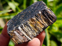 Polished Black Schorl Tourmaline Slices x 24 From Ambatondrazaka, Madagascar