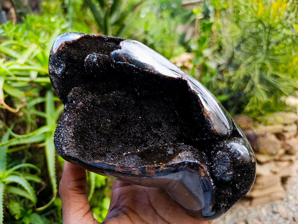 Polished Septerye Sauvage "Dragons Egg" Geode Standing Free Form x 1 From Mahajanga, Madagascar