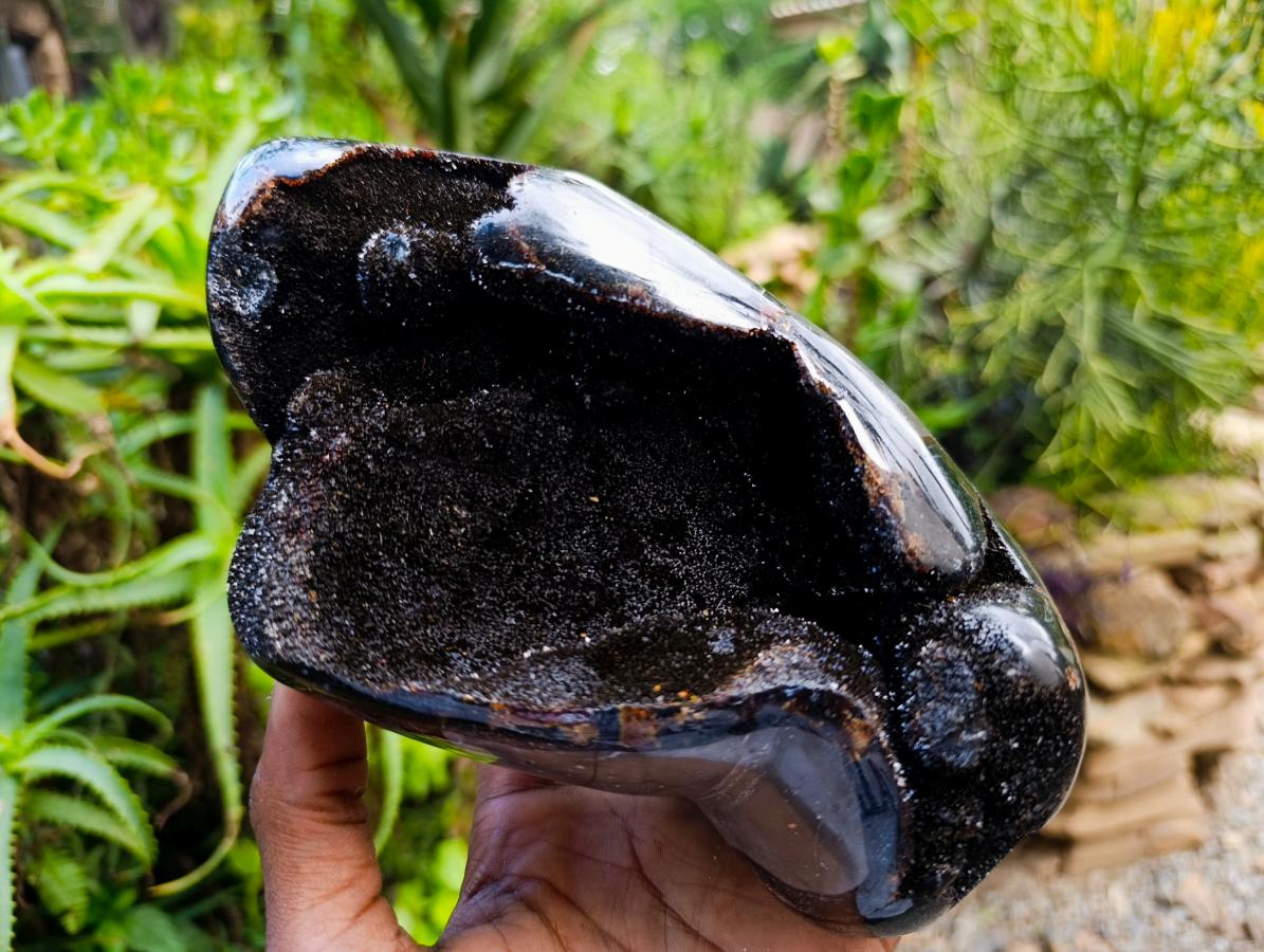 Polished Septerye Sauvage "Dragons Egg" Geode Standing Free Form x 1 From Mahajanga, Madagascar