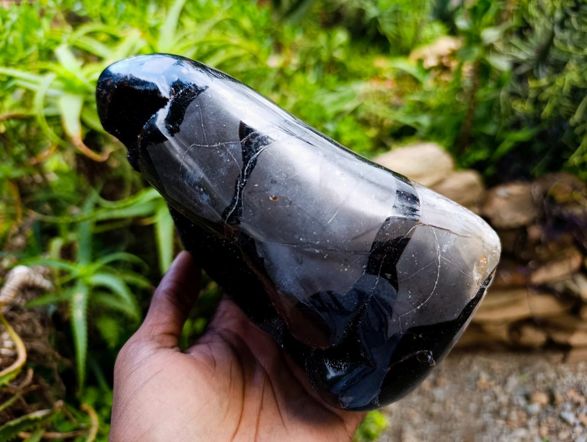 Polished Septerye Sauvage "Dragons Egg" Geode Standing Free Form x 1 From Mahajanga, Madagascar