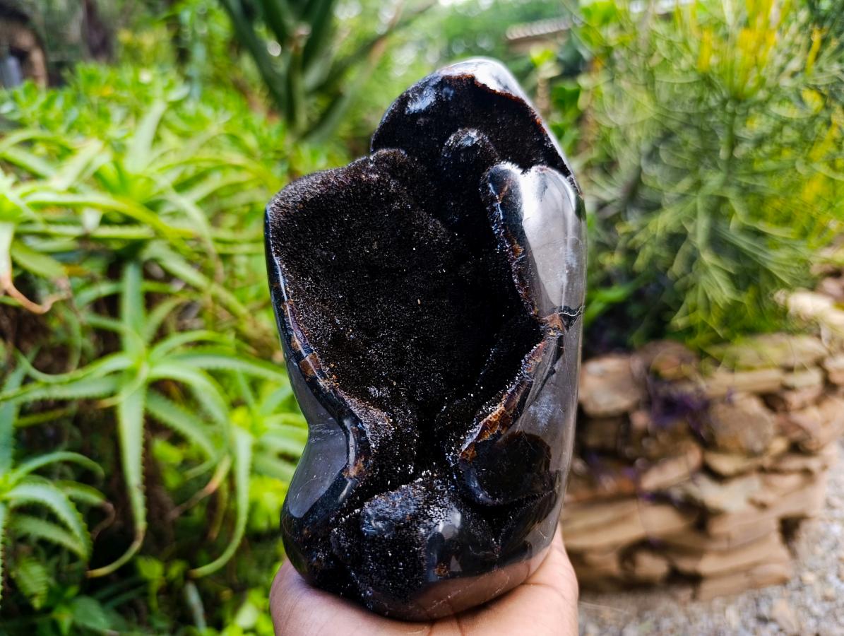 Polished Septerye Sauvage "Dragons Egg" Geode Standing Free Form x 1 From Mahajanga, Madagascar