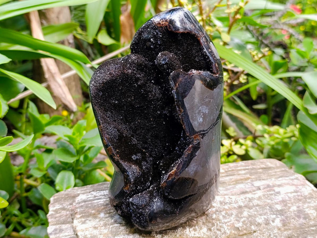 Polished Septerye Sauvage "Dragons Egg" Geode Standing Free Form x 1 From Mahajanga, Madagascar