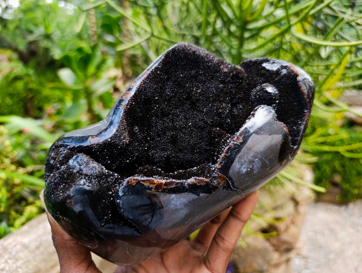 Polished Septerye Sauvage "Dragons Egg" Geode Standing Free Form x 1 From Mahajanga, Madagascar