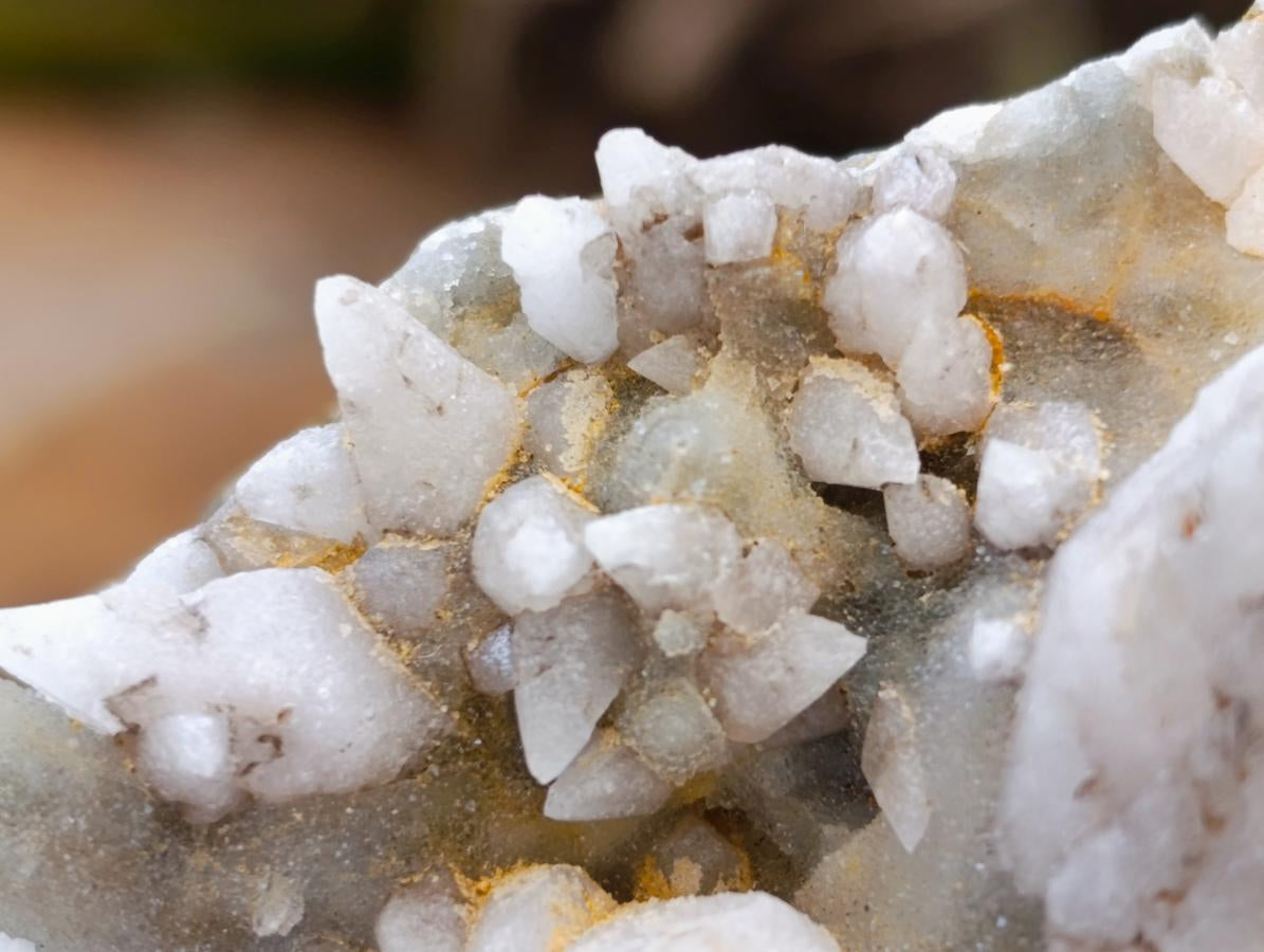 Natural Drusy Quartz Coated Spearhead Calcite Specimens x 20 From Albert's Mountain, Lesotho