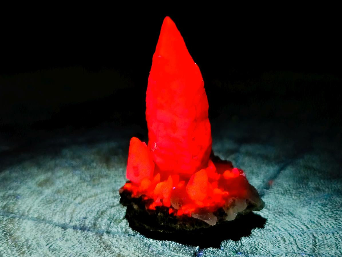 Natural Drusy Quartz Coated Spearhead Calcite Specimens x 20 From Albert's Mountain, Lesotho