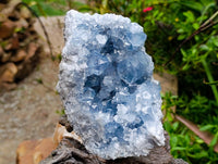 Natural Blue Celestite Geode Specimens x 2 From Sakoany, Madagascar