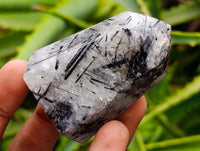 Polished Tourmalinated Inclusion Quartz Crystals x 6 From Madagascar