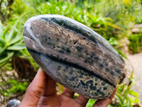 Polished Ocean Jasper Standing Free Forms x 2 From Northwest Coast, Madagascar