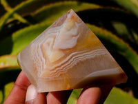 Polished Mixed Banded Agate and Ocean Jasper Pyramids x 4 From Madagascar