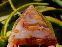 Polished Mixed Banded Agate and Ocean Jasper Pyramids x 4 From Madagascar