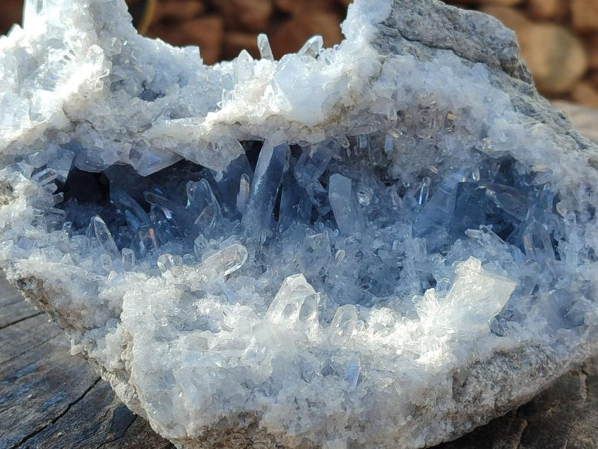 Natural Blue Celestite Geode Specimen x 1 From Sakoany, Madagascar