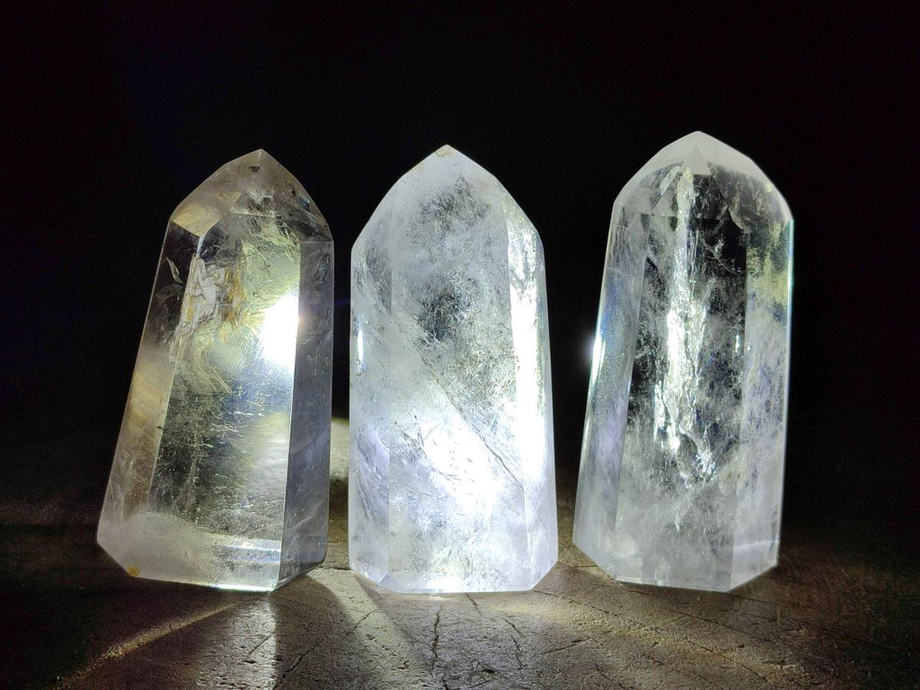 Polished Mixed Clear Quartz Crystals x 4 From Madagascar
