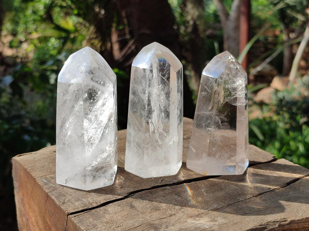 Polished Mixed Clear Quartz Crystals x 4 From Madagascar