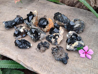 Natural Schorl Black Tourmaline Specimens with Associated Minerals x 12 From Erongo, Namibia