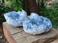 Natural Blue Celestite Specimens x 3 From Sakoany, Madagascar