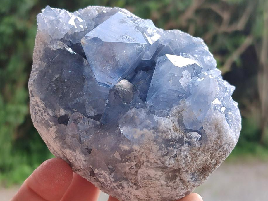 Natural Blue Celestite Specimens x 3 From Sakoany, Madagascar