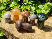 Polished Mixed Selected Multi Mineral Mushrooms x 6 From Madagascar