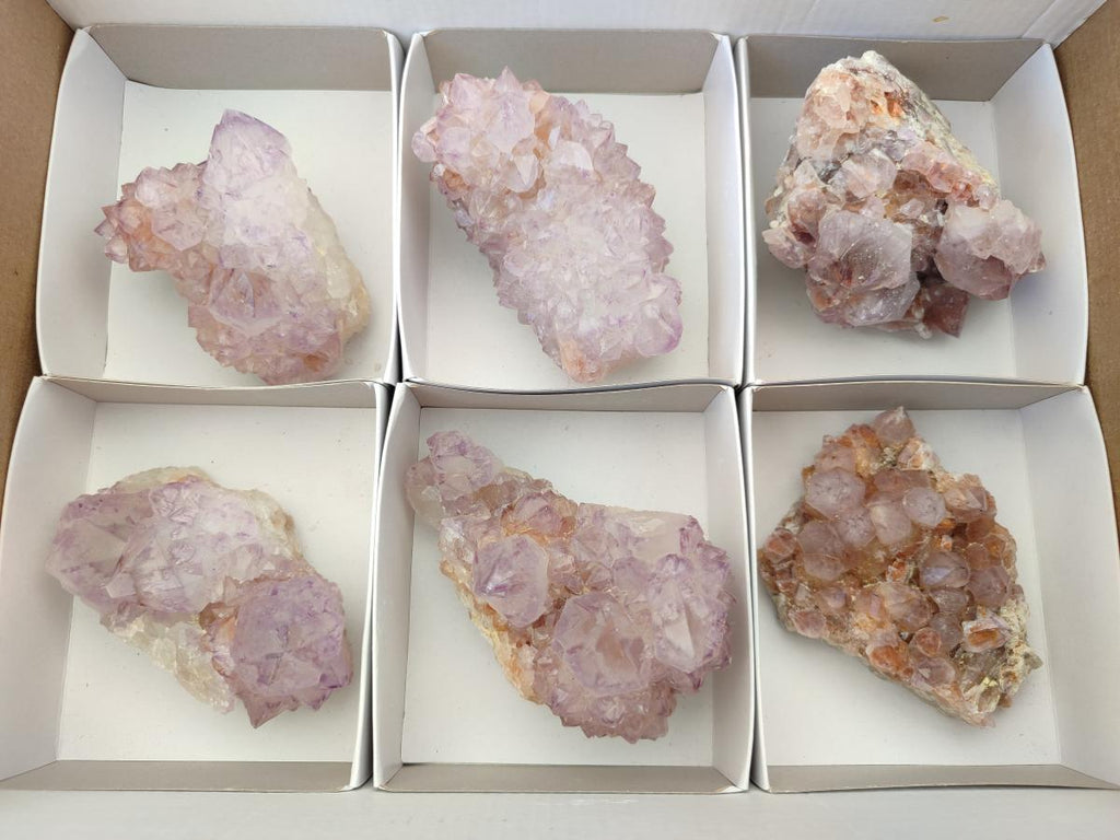 Natural Sunburst Amethyst Spirit Clusters x 6 From Boekenhouthoek, South Africa