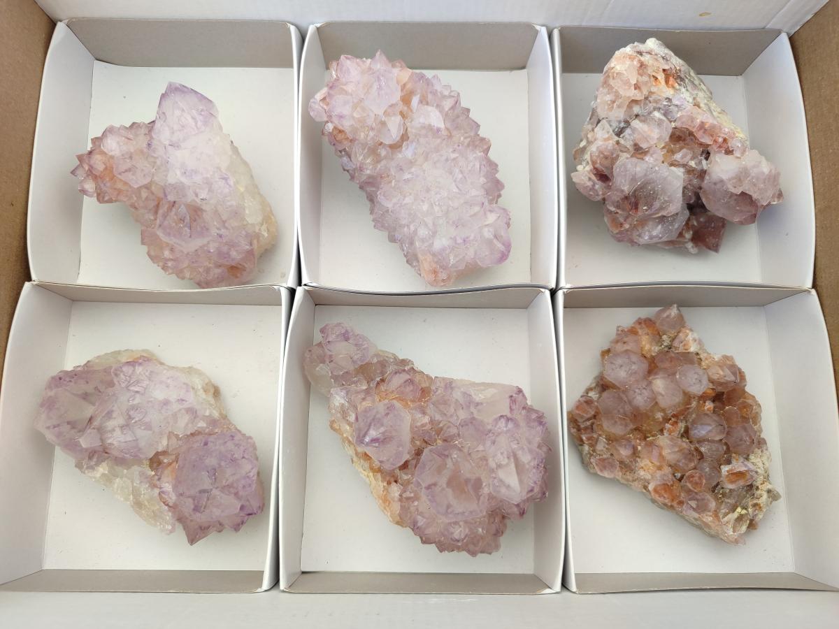 Natural Sunburst Amethyst Spirit Clusters x 6 From Boekenhouthoek, South Africa