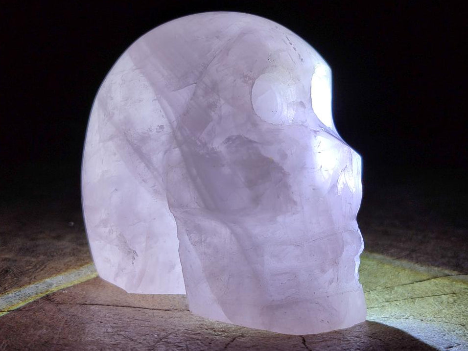 Hand Made Small Gemmy Rose Quartz Skulls x 4 From Madagascar