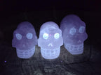 Hand Made Small Gemmy Rose Quartz Skulls x 4 From Madagascar