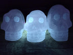 Hand Made Small Gemmy Rose Quartz Skulls x 4 From Madagascar