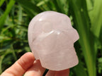 Hand Made Small Gemmy Rose Quartz Skulls x 4 From Madagascar