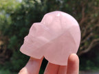 Hand Made Small Gemmy Rose Quartz Skulls x 4 From Madagascar