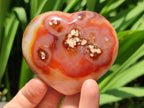 Polished Carnelian Agate Gemstone Hearts x 6 From Madagascar