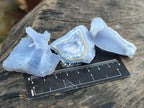 Natural Etched Blue Chalcedony x 35 From Nsanje, Malawi