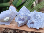 Natural Etched Blue Chalcedony x 35 From Nsanje, Malawi