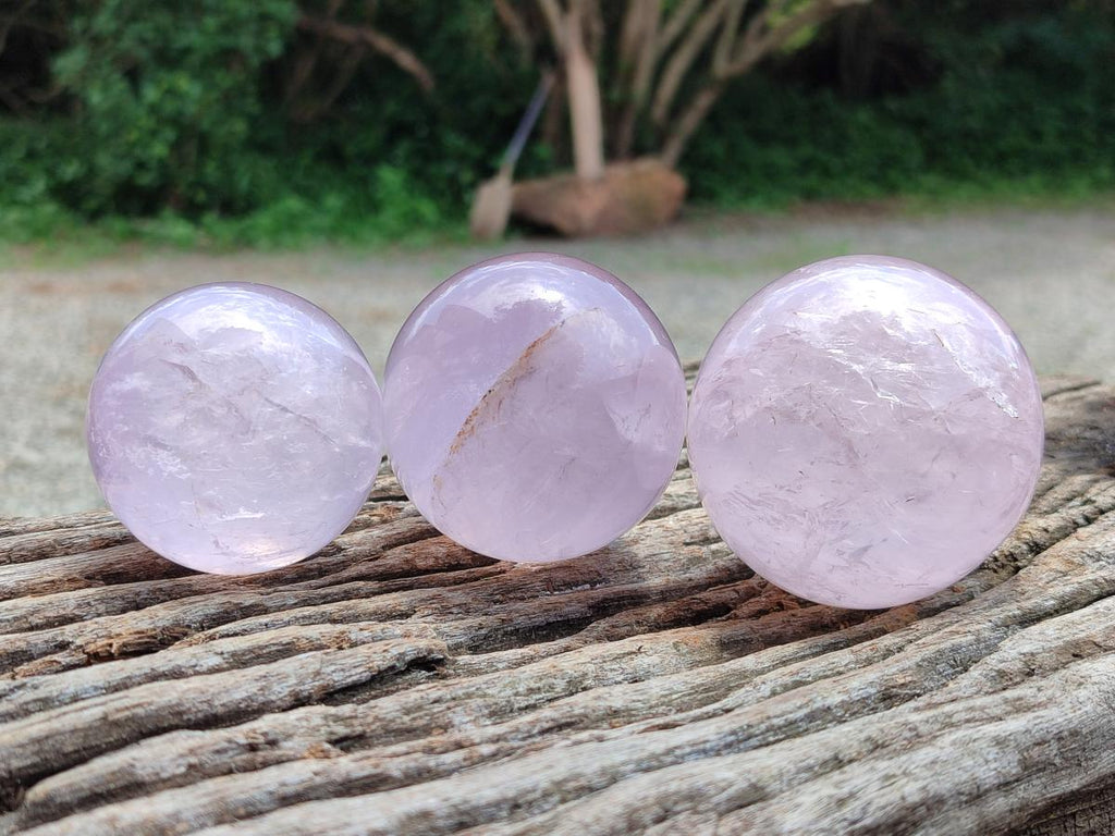 Polished Star Rose Quartz Spheres x 6 From Madagascar