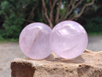 Polished Star Rose Quartz Spheres x 6 From Madagascar