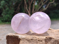 Polished Star Rose Quartz Spheres x 6 From Madagascar