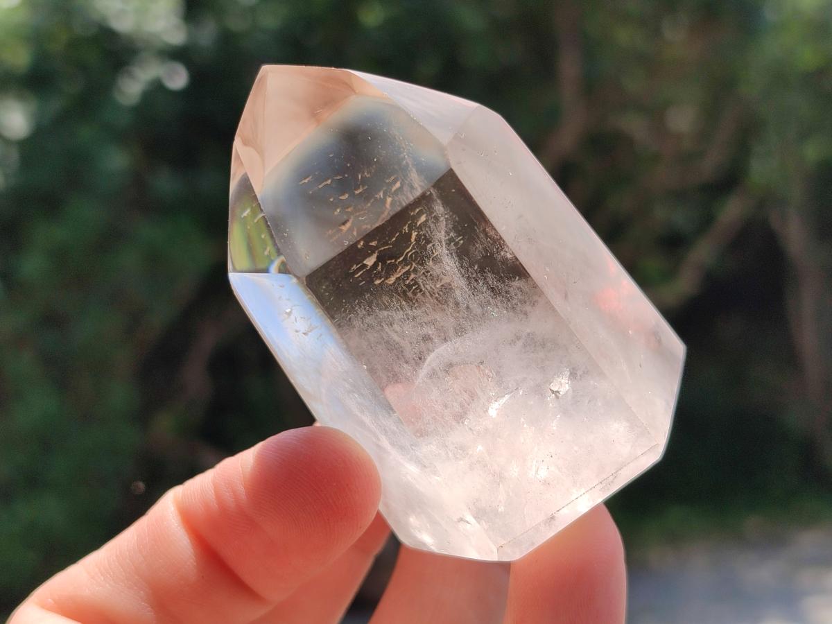 Polished Smokey Window Quartz Crystals x 6 From Madagascar