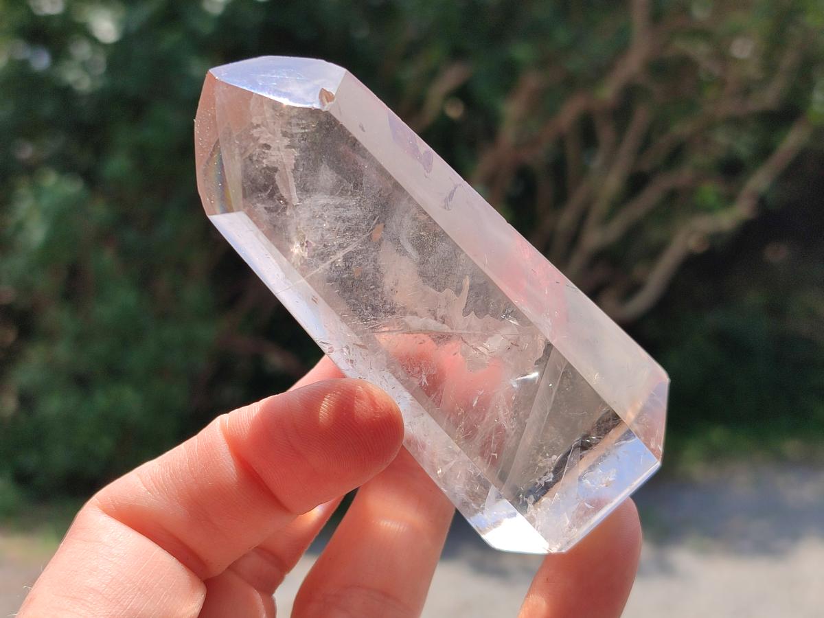 Polished Smokey Window Quartz Crystals x 6 From Madagascar