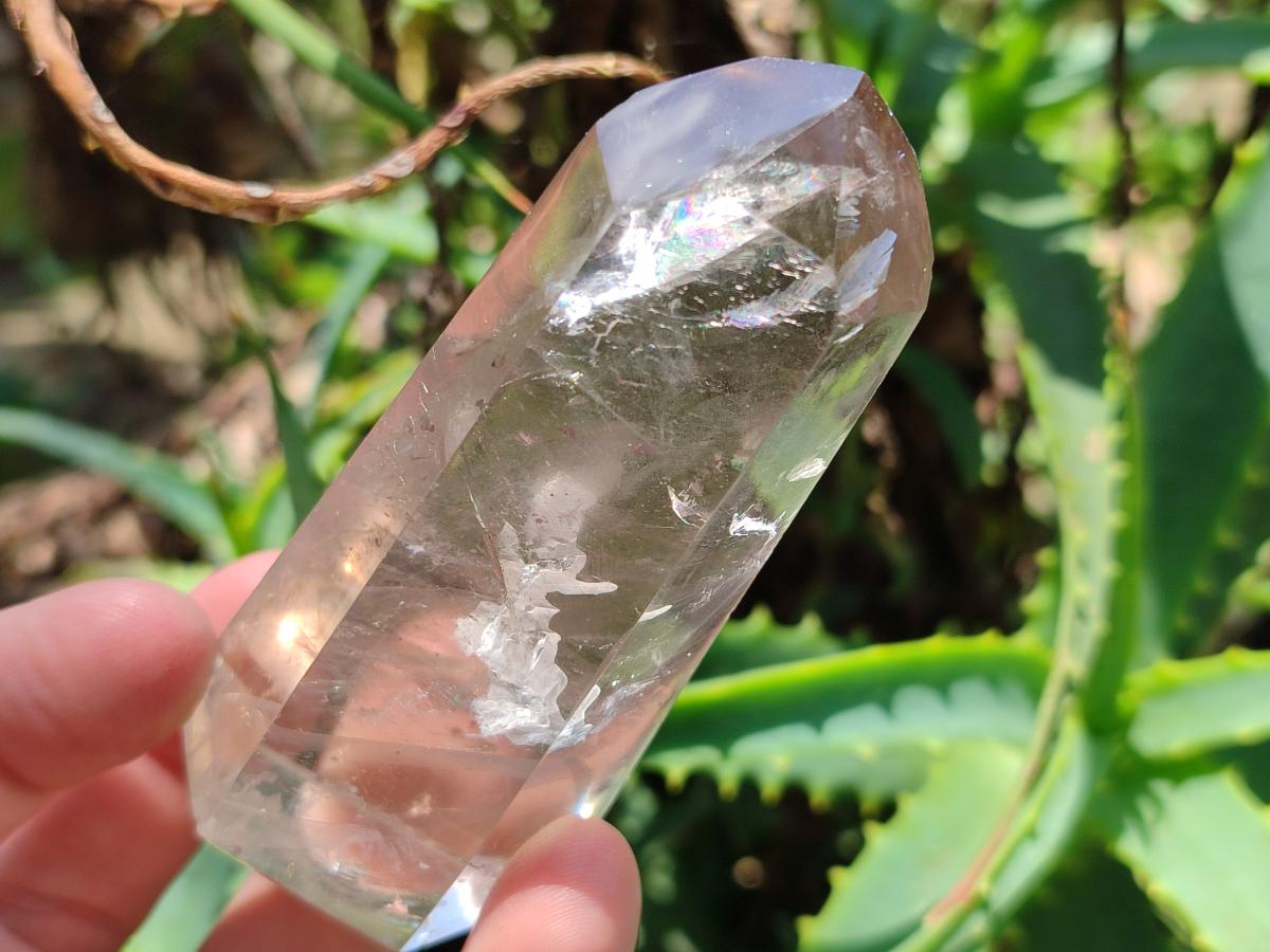 Polished Smokey Window Quartz Crystals x 6 From Madagascar
