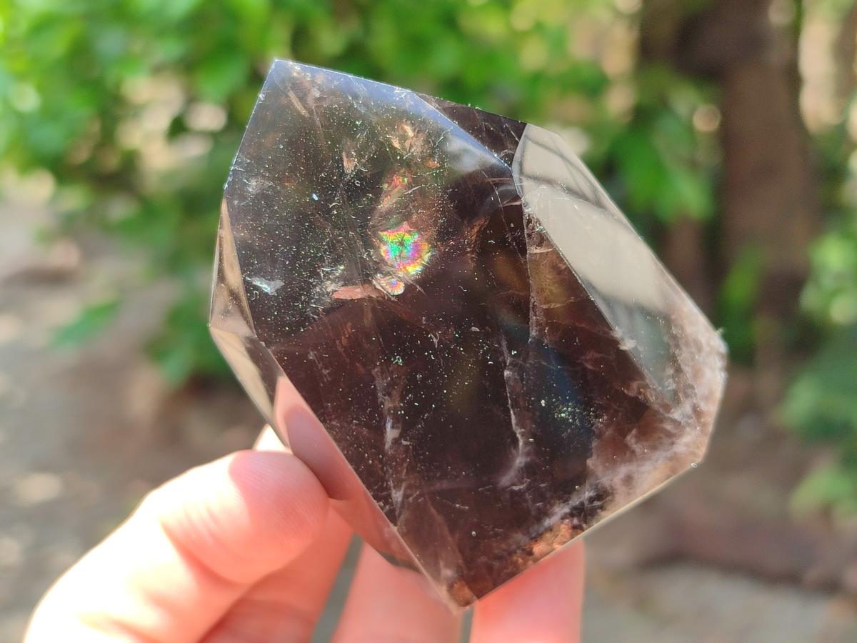 Polished Smokey Window Quartz Crystals x 6 From Madagascar