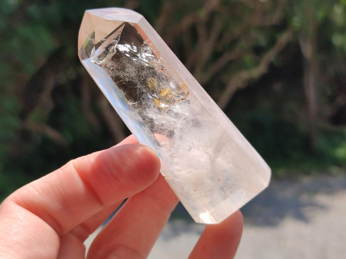 Polished Smokey Window Quartz Crystals x 6 From Madagascar