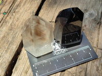 Polished Smokey Window Quartz Crystals x 6 From Madagascar