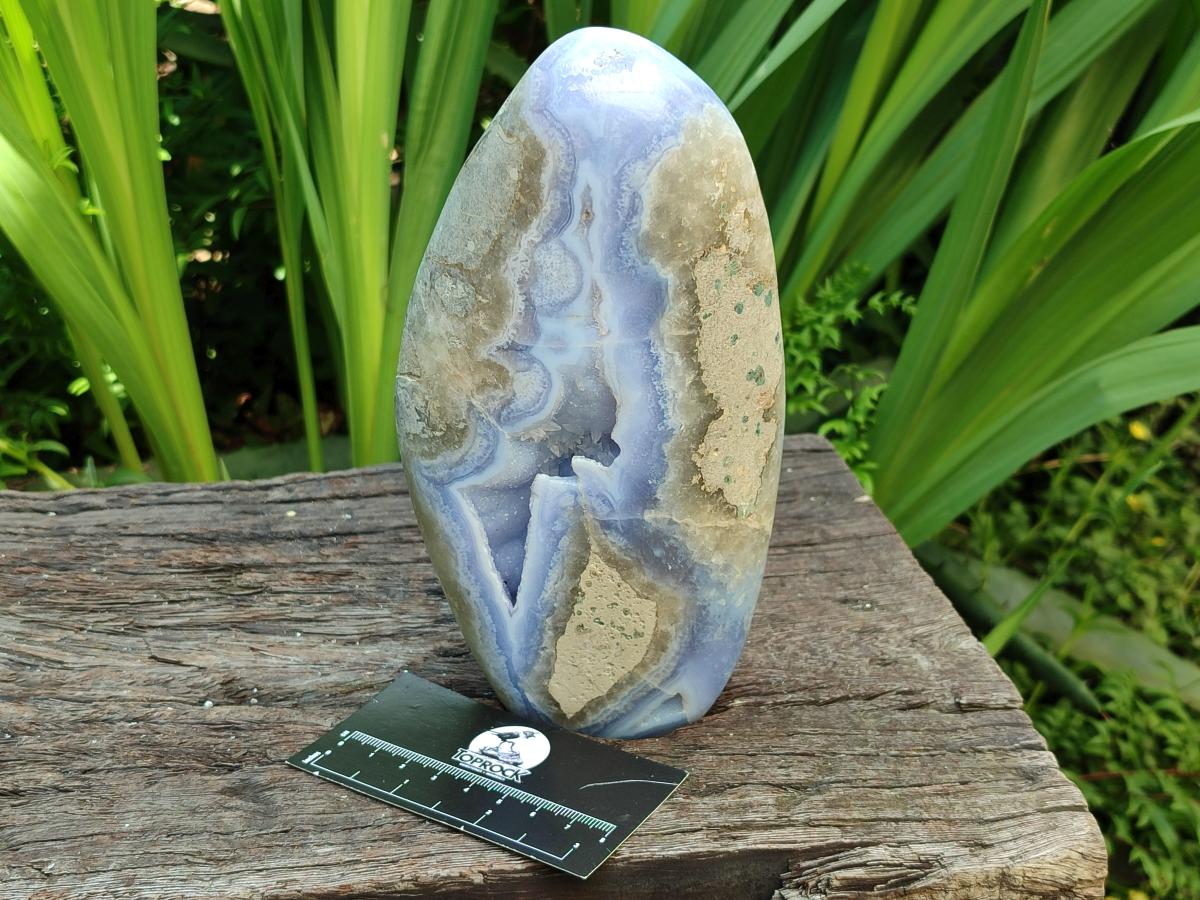 Polished Large Blue Lace Agate Free Form x 1 From Nsanje, Malawi