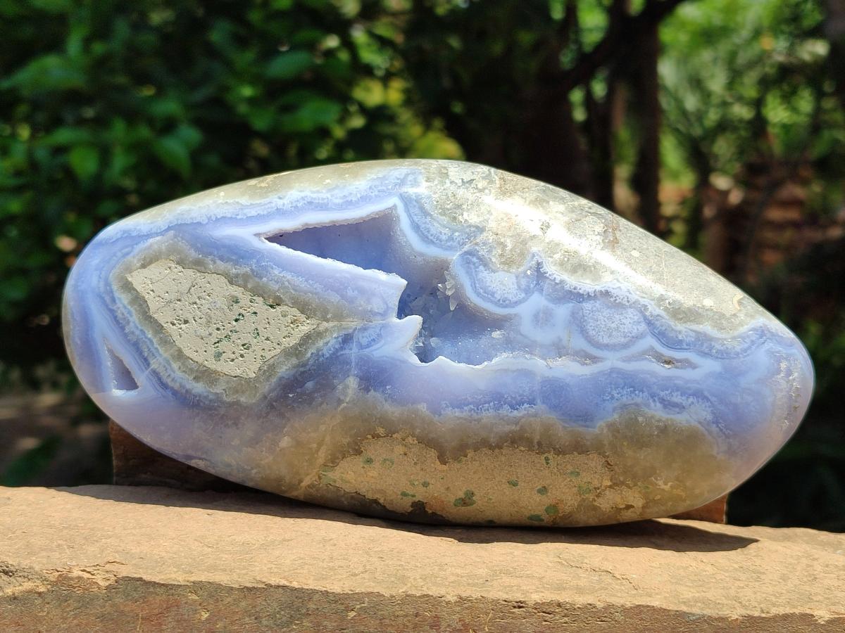 Polished Large Blue Lace Agate Free Form x 1 From Nsanje, Malawi