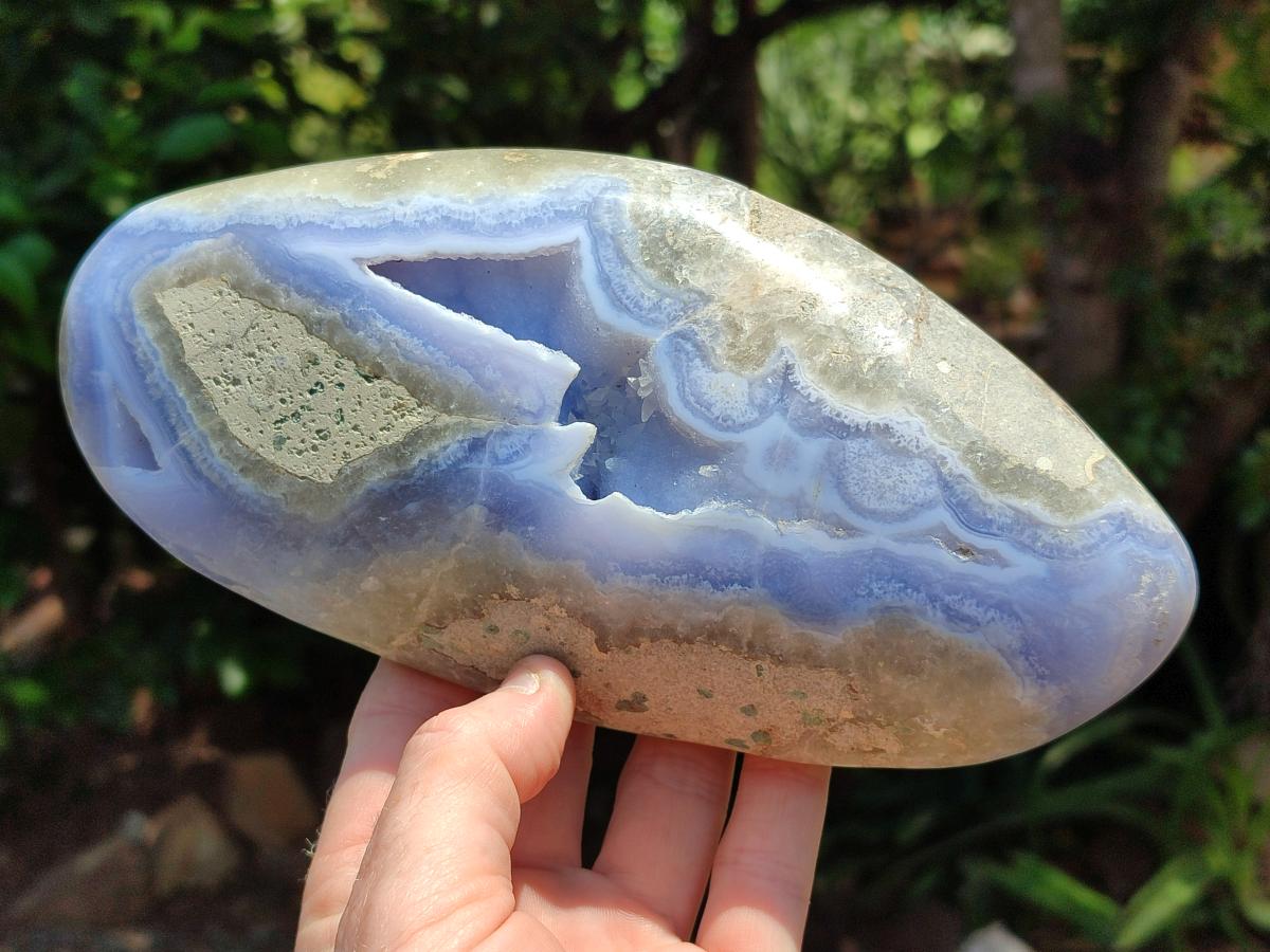 Polished Large Blue Lace Agate Free Form x 1 From Nsanje, Malawi