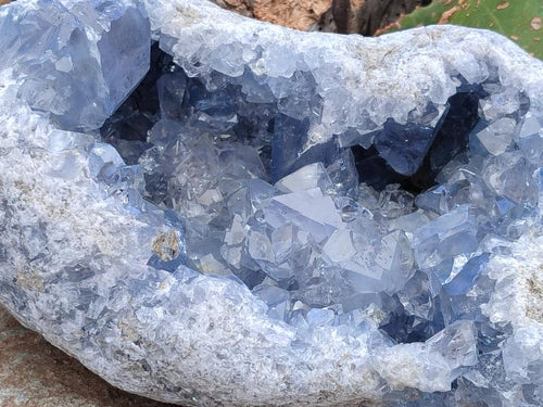 Natural XL Blue Celestite Geode Specimen x 1 From Sakoany, Madagascar - Toprock Gemstones and Minerals 