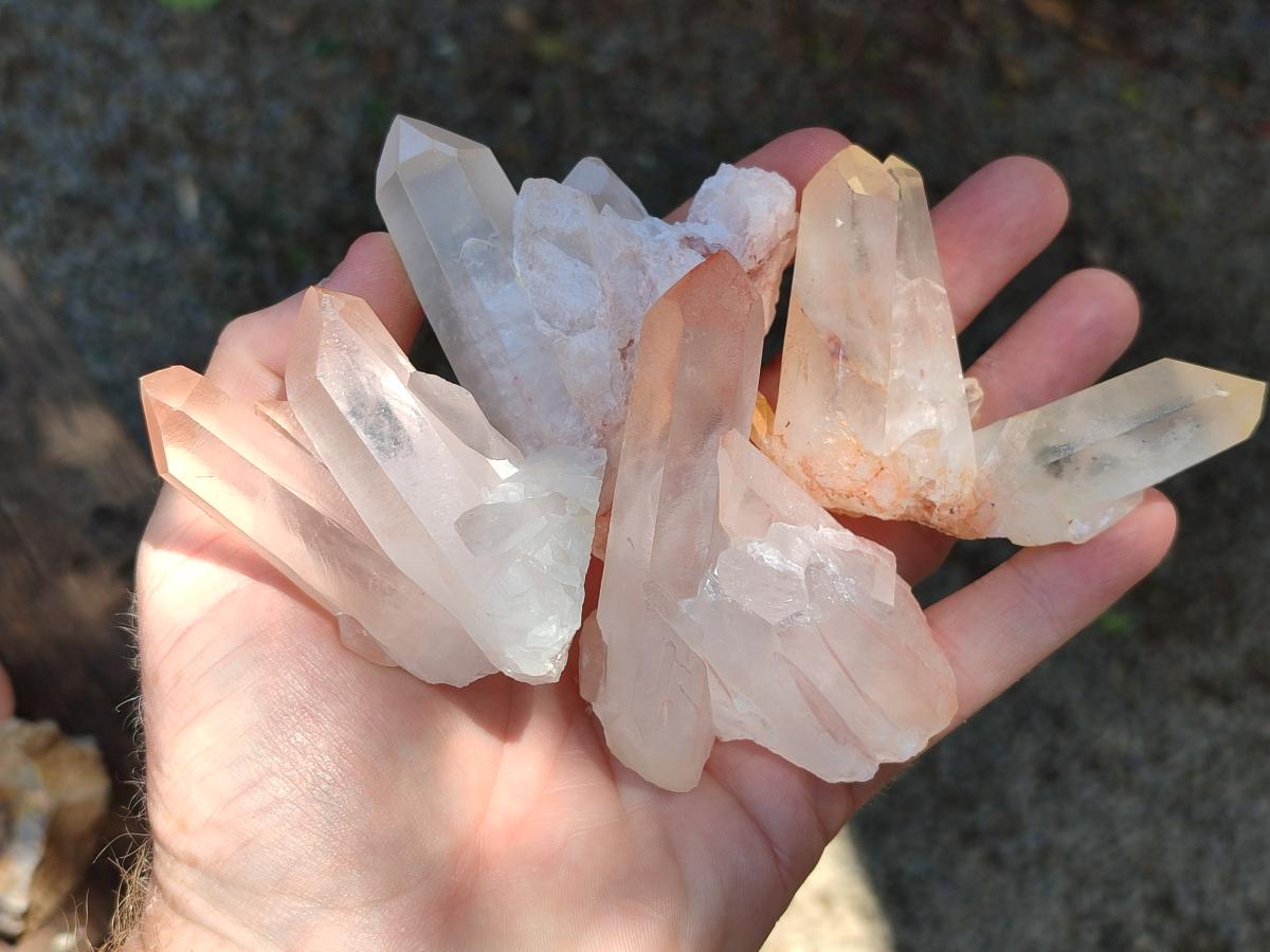 Natural Clear Quartz Clusters x 12 From Madagascar