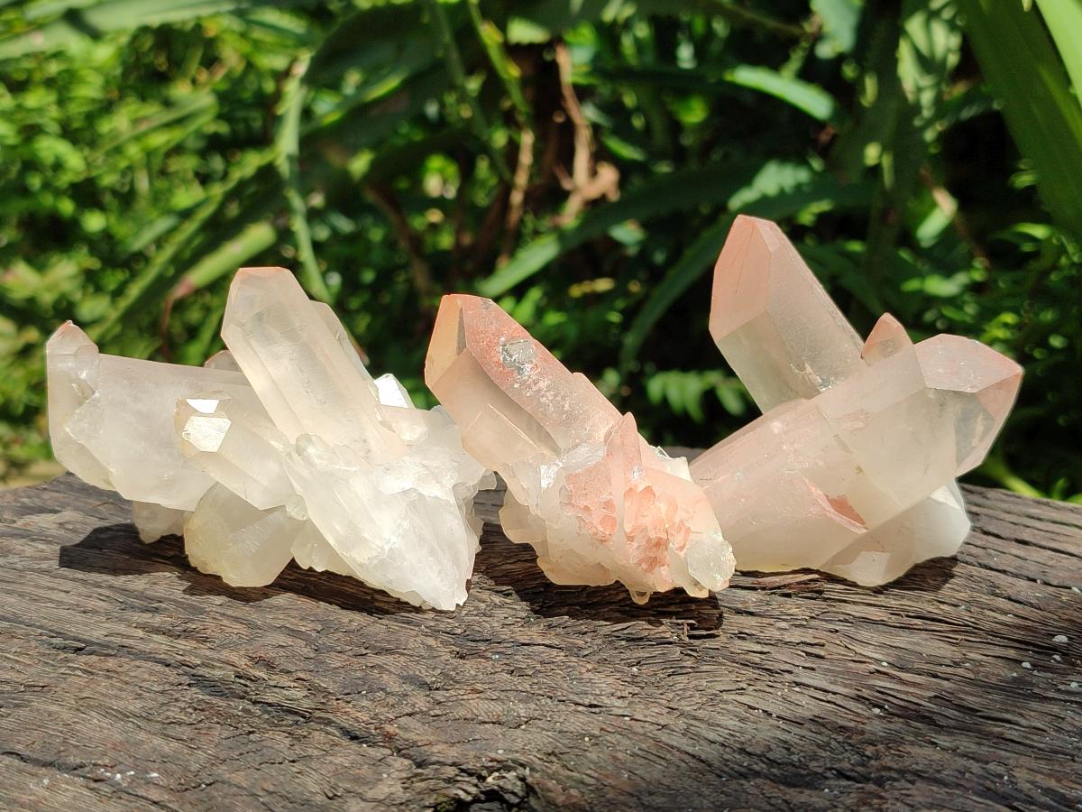 Natural Clear Quartz Clusters x 12 From Madagascar