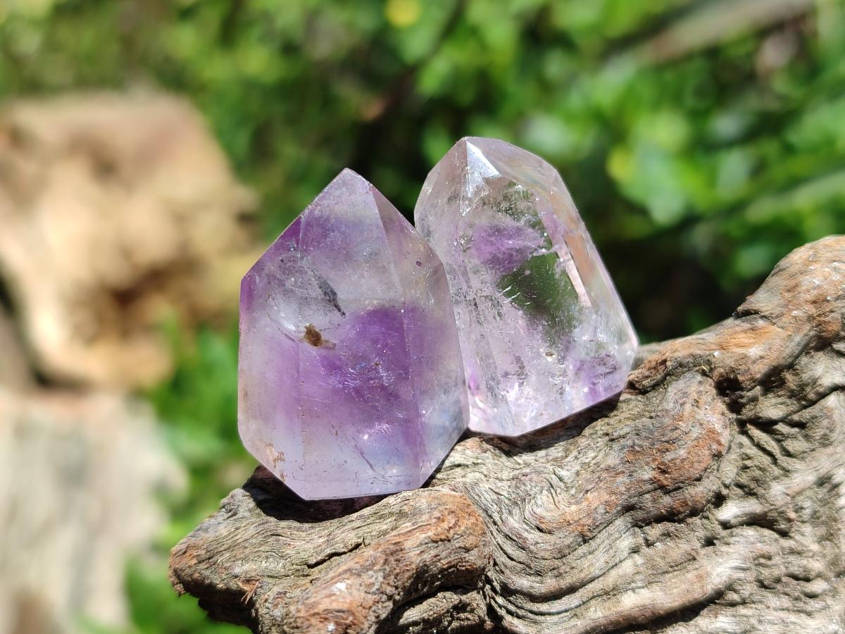 Polished Window Amethyst Crystals x 35 From Akansobe, Madagascar