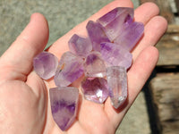 Polished Window Amethyst Crystals x 35 From Akansobe, Madagascar